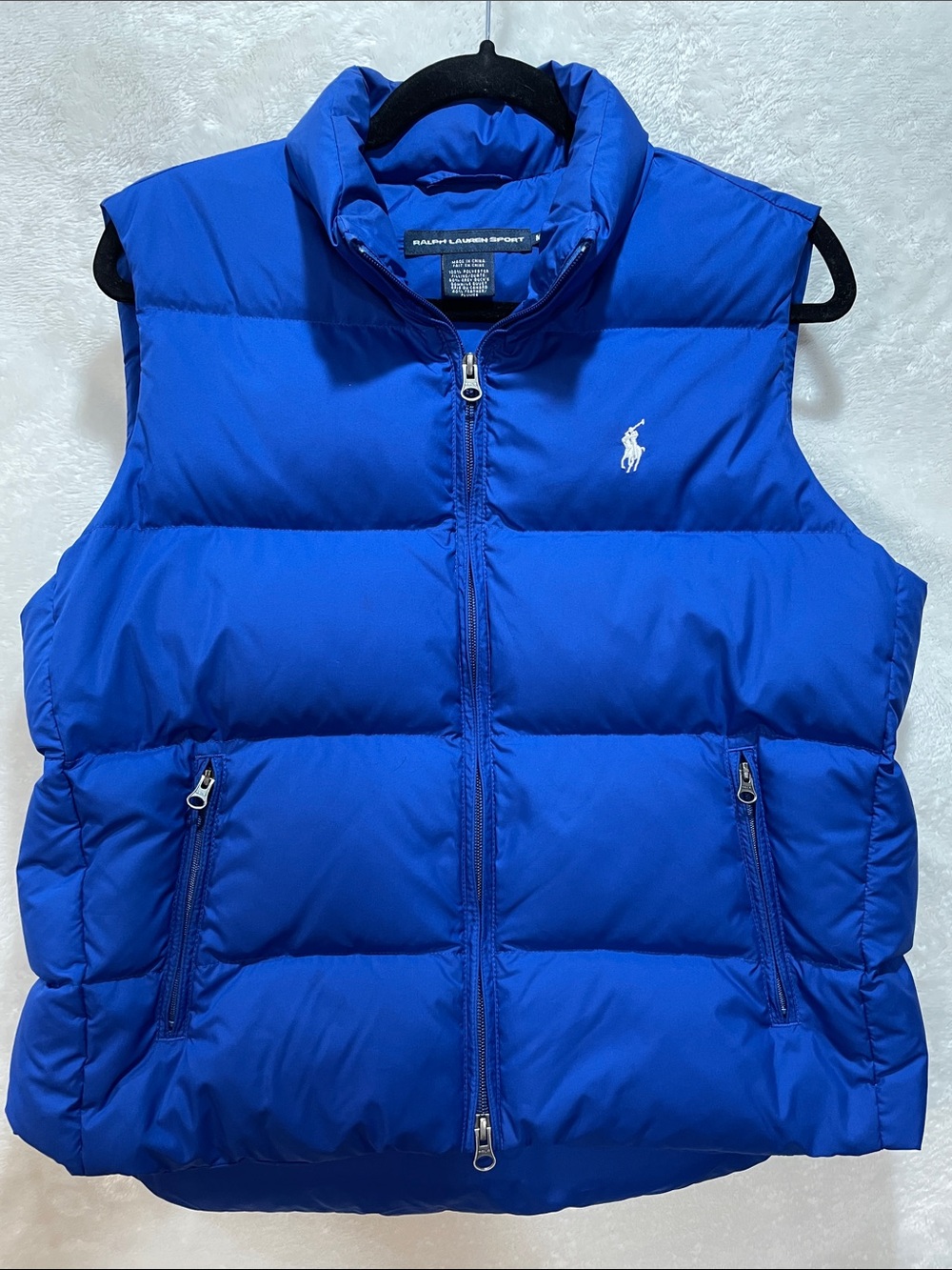 Polo Ralph Lauren Sport Size Medium Down Vest Royal Blue Quilted Puffer Unisex